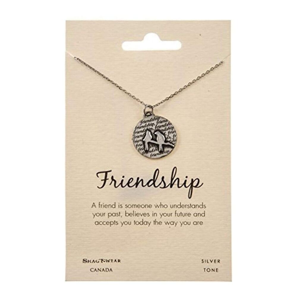 Shag Wear Love Life Friendship Inspire Pewter Pendant Necklaces - Friendship NEW